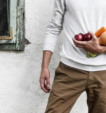 Man is going to cook a healthy meal for his IF journey